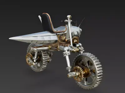 Spring-Step Mechanical Grasshopper 3D Model Low-poly 3D model