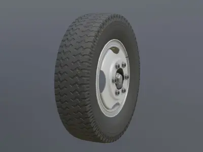 Complete set of wheels for GAZ-53 truck Free low-poly 3D model