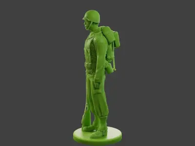 American soldier ww2 Stand A1 Free 3D print model