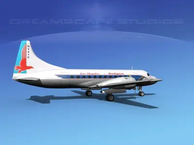 Convair CV-340 LA Dodgers 3D model