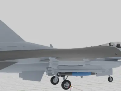 us 16 fighter aircraft 3D model