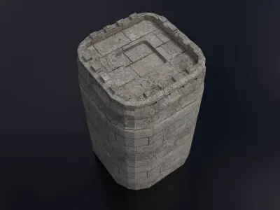 Castle Tower Low-poly 3D model