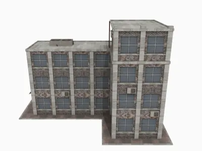 Apartment Building  Low-poly 3D model
