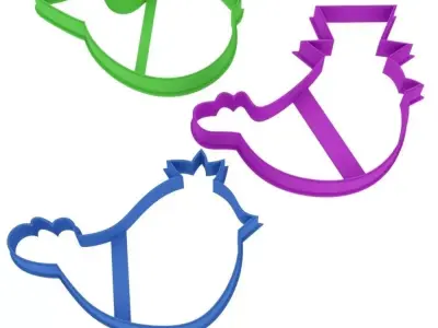 Set Three birds cookie cutter for professional Free 3D print model