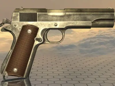 Customizable 3D Printed Replica Classic Colt M1911A1 Pistol 3D model