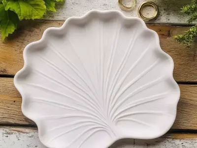 Vintage Shell Dish Flat Lay Background  Product Mockup Scene 3D print model