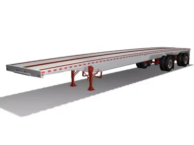 Aluminum Flatbed Trailer 3D model