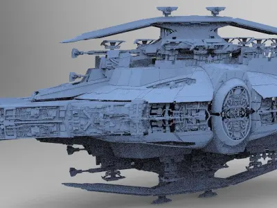 Ancient tech temple Space station 8 3D model