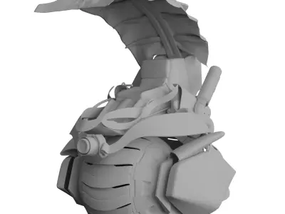 cyberpunk motorcycle with one wheel Low-poly 3D model