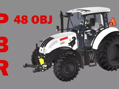 Farm Tractor X3 4115M 3D Model Low-poly 3D model
