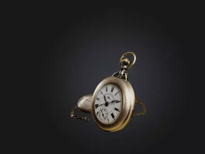 Antique Pocket Watch Low-poly 3D model