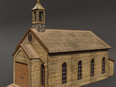western church Low-poly 3D model