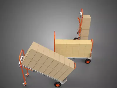 3IN1 CONVERTIBLE FOLDING HANDTRUCK HAND TRUCK CART TROLLEY BOX 3 3D model