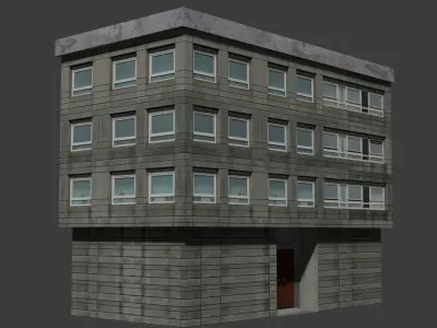 Apartment Building House BLEND FBX OBJ MTL Low-poly 3D model