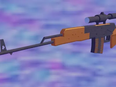 sniper rifle 3D model 8