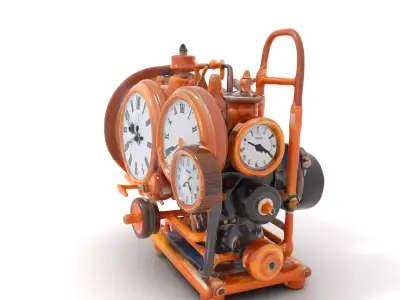 Steampunk Clockwork model pack Low-poly 3D model