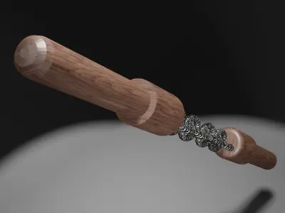 The nunchaku wooden sword Low-poly 3D model