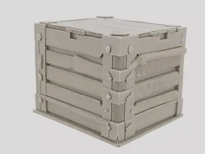 Fantasy Wooden Siege Ammunition Crate for 3D print 3D model