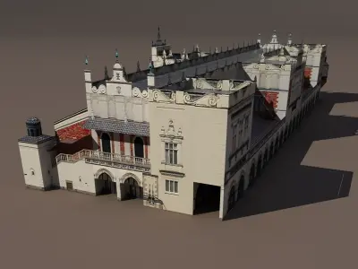 Krakow Sukiennice Hall Low Poly 3d Model Low-poly 3D model