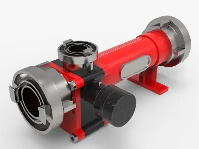 High-Quality 3D Model of a Firefighting Foam Mixer Low-poly 3D model
