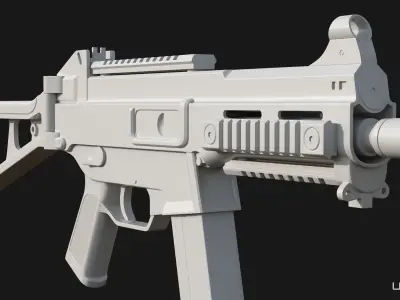 Gun UMP45 High-poly 3D model 3D model