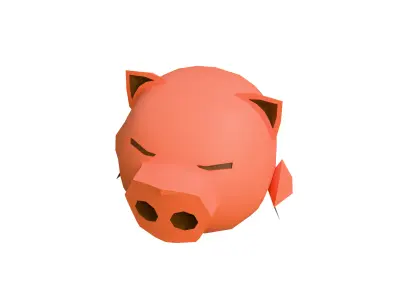 Low Poly Pig  Game Ready Stylized 3D Animal Model Low-poly 3D model