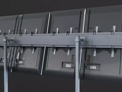 Solar Panel Array Low-poly 3D model