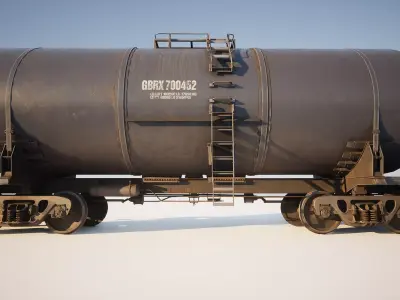 Railway Oil Tank  Low-poly 3D model