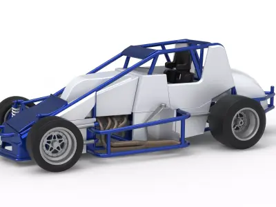 Pavement Silver Crown Car Scale 1 to 25 3D print model
