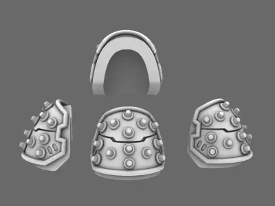 Space Knights V4 Savage Studded Shoulder Pads Type A 3D print model