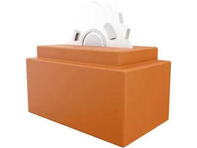 Circular saw blade cartoon icon 3D model