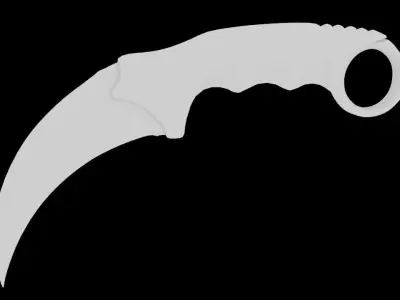CSGO style Karambit knife Printable Low-poly 3D model