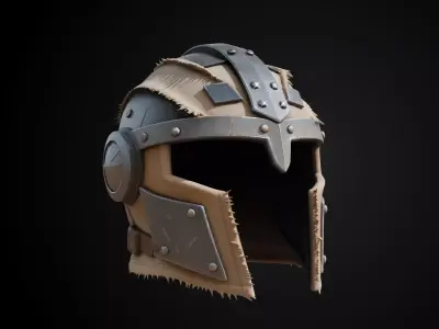 Stylized Desert Rebel Warrior Helmet - Wasteland Rebel 3D print model
