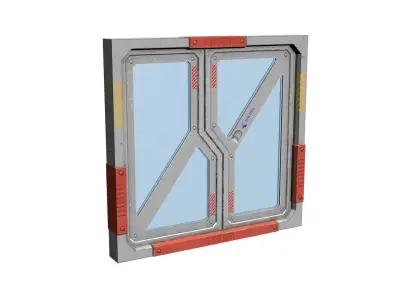 sci fi door Free low-poly 3D model get