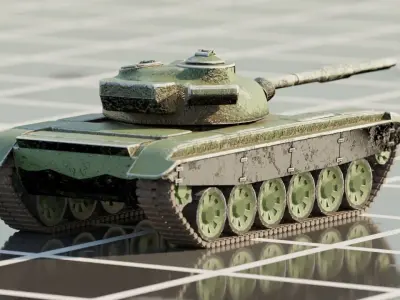 T-72 Tank  Low-poly 3D model