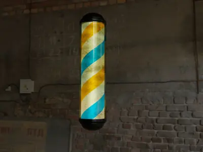 Barber Pole  variable age and wear Low-poly 3D model