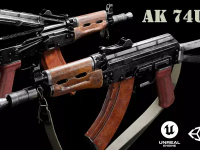 AK 74U-N Low-poly 3D model