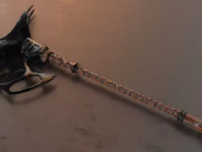 Medieval Axe Low-poly 3D model
