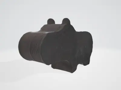 Minimalist Rhinoceros Silhouette 3D Asset Low-poly 3D model
