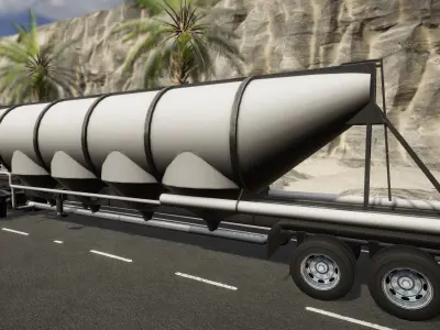 Semi Truck Trailer 07 - Bulk Commodity trailer Low-poly 3D model