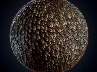 Feathers Stylized - VOL 01 - SBsar - Maps 3D model