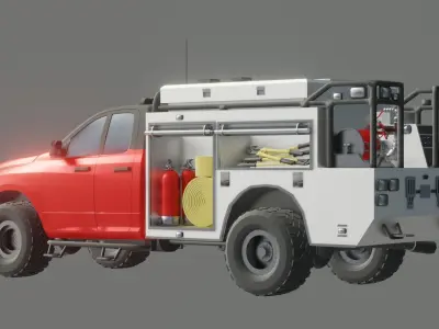 Fire Rescue Car 3D Model Low-poly 3D model