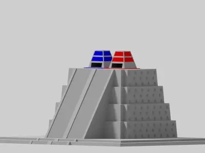 Low Poly Cartoon Simple Aztec Pyramid 3D model
