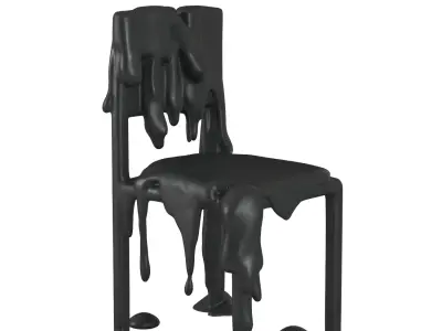 Modern Sculptural Metal Chair - Artistic Industrial Design 3D model