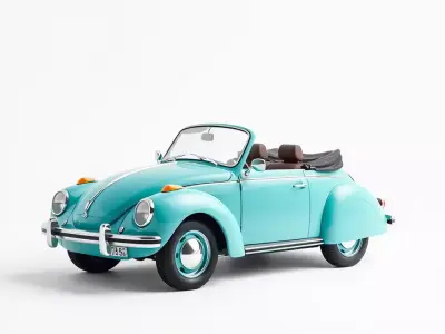 Turquoise Classic Convertible model pack Low-poly 3D model