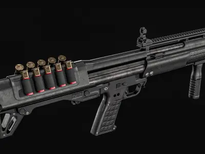 KelTec KSG Shotgun Low-poly 3D model