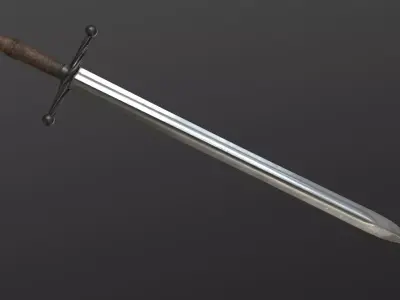 Realistic Medieval Sword Free low-poly 3D model