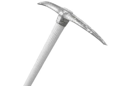 Crowbar and Old Pickaxe Low-poly 3D model