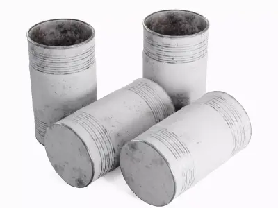 Old Steel Barrel 06 Low-poly 3D model