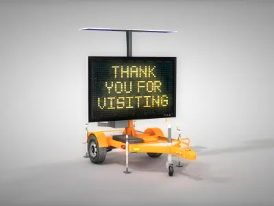 Trailer Message Sign 3D Model 3D model
